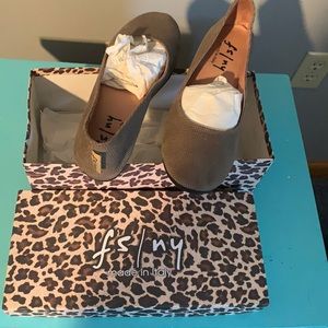 Fs\Ny Italy zeppaTaupe topazio ballet low wedge